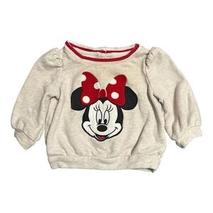 Disney Cream and Red Embroidered Minnie Mouse Sweatshirt 12 - 18 mo.